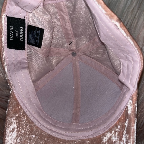 NEW David & Young Pink Velvet Adjustable Fashion Baseball Cap - Picture 6 of 11